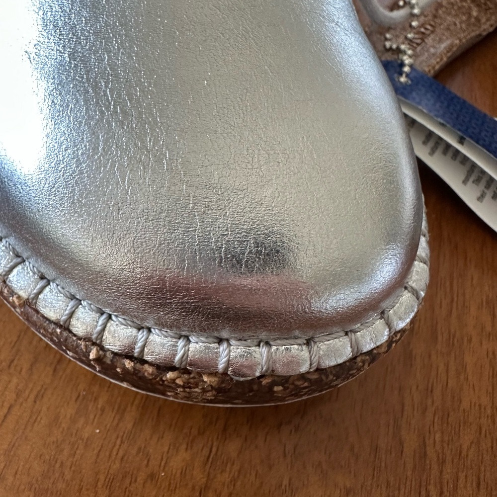 Birkenstock Gary Metalic Silver Lace-Up loafers new no box size 9.5 - Picture 10 of 12